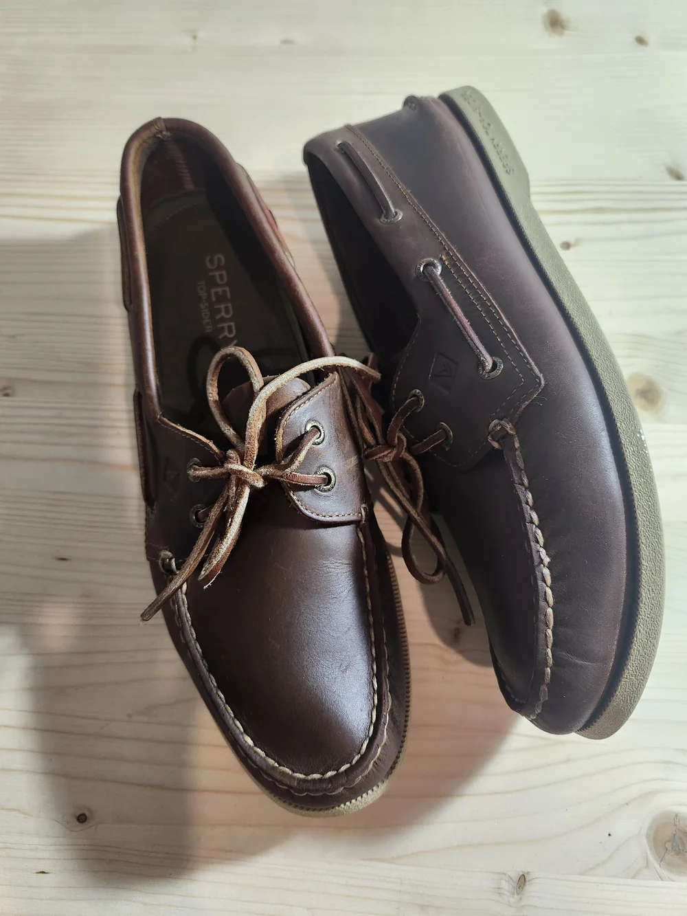 Sperry Gold Cup  Brown Leather 2-Eye Boat Shoe Men's 12